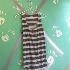 Grey & White Sequins Top